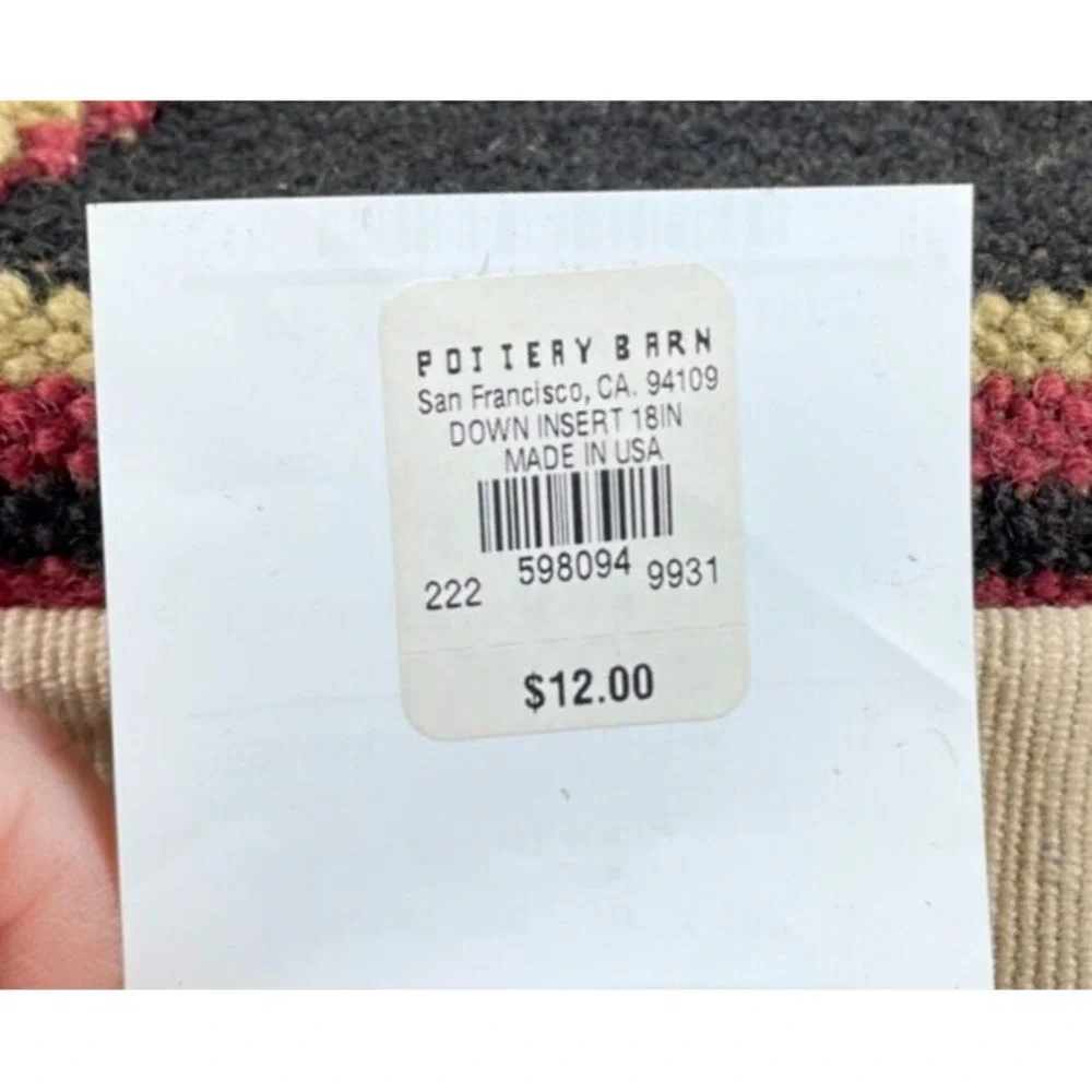 Pottery Barn Kindu Kilim Pillow Brown Red Wool Southwestern Tribal 18x18 New